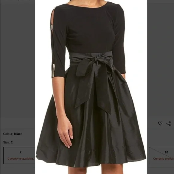 Adrianna Papell: Elegant Black Dress Midi Dress - Picture 7 of 8